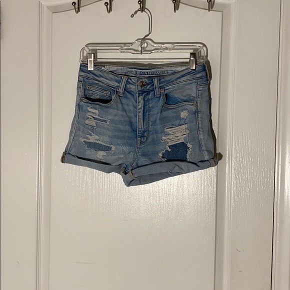 American Eagle Lightwashed Ripped Shorts - Picture 1 of 4